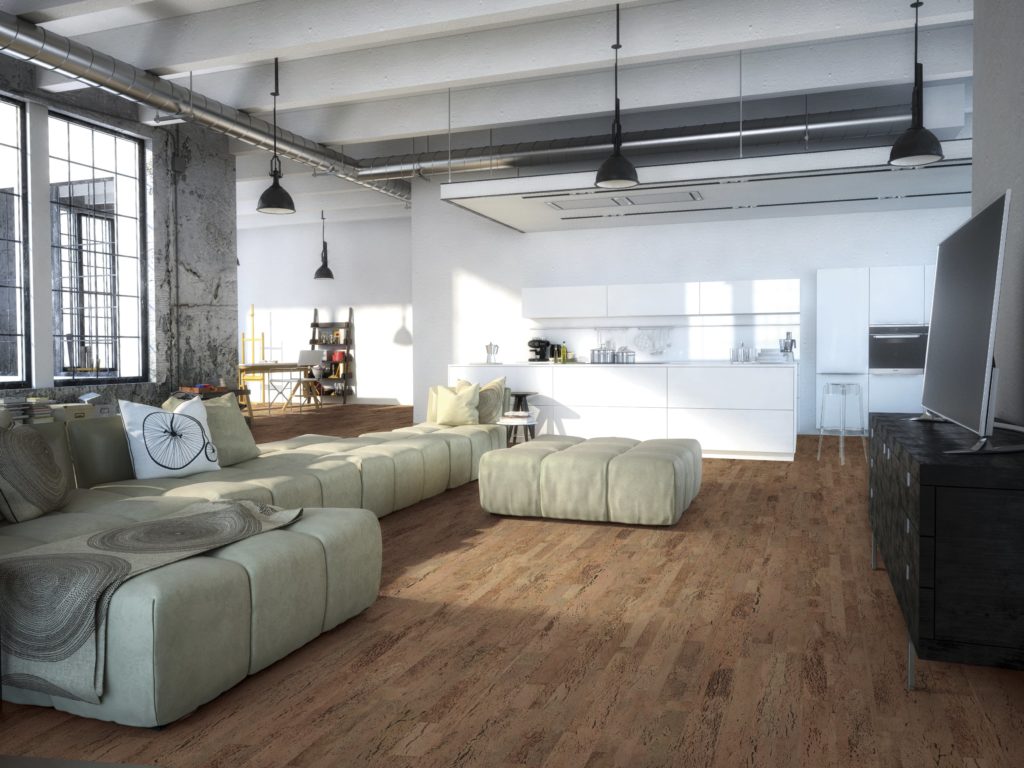 Cork flooring living room