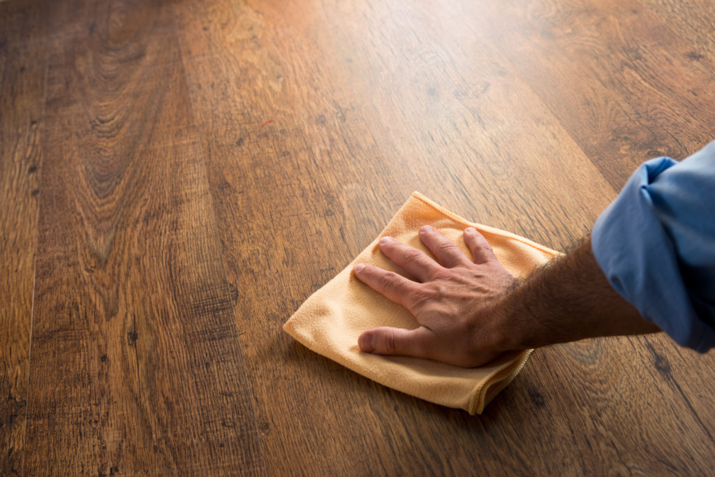 How to Replace Flooring—Hardwood Floor, Wiping Hardwood Floor