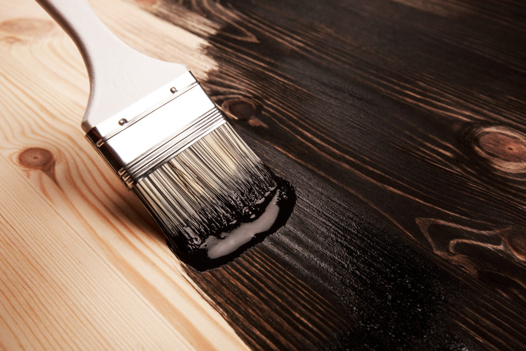 painting wood floor black