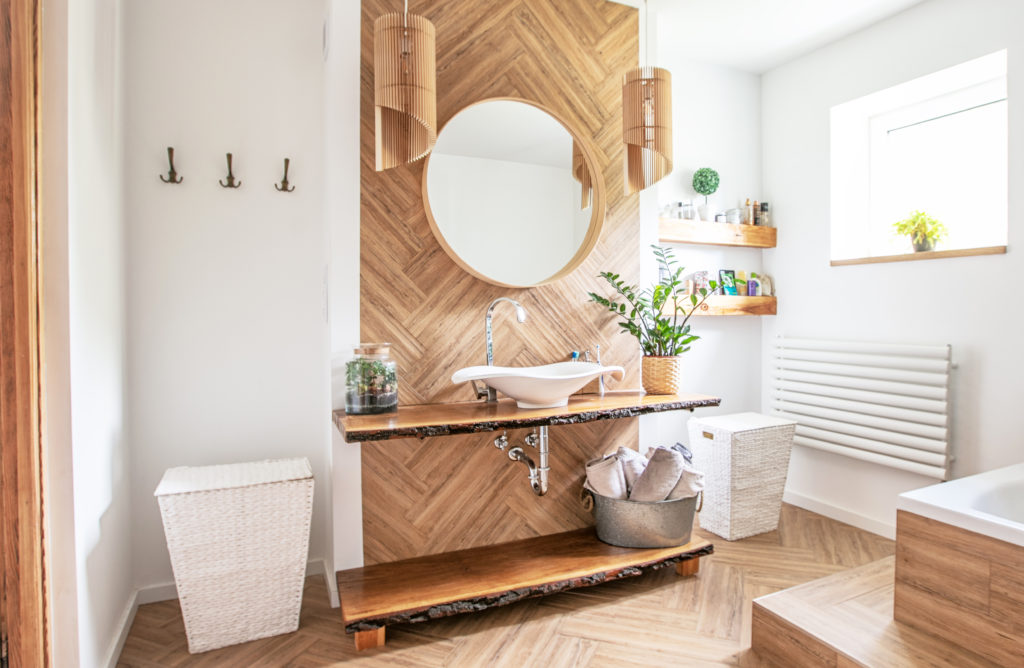 Wood Floor Bathrooms How To Do Them Right Floorings - Bamboo Bathroom Flooring Ideas