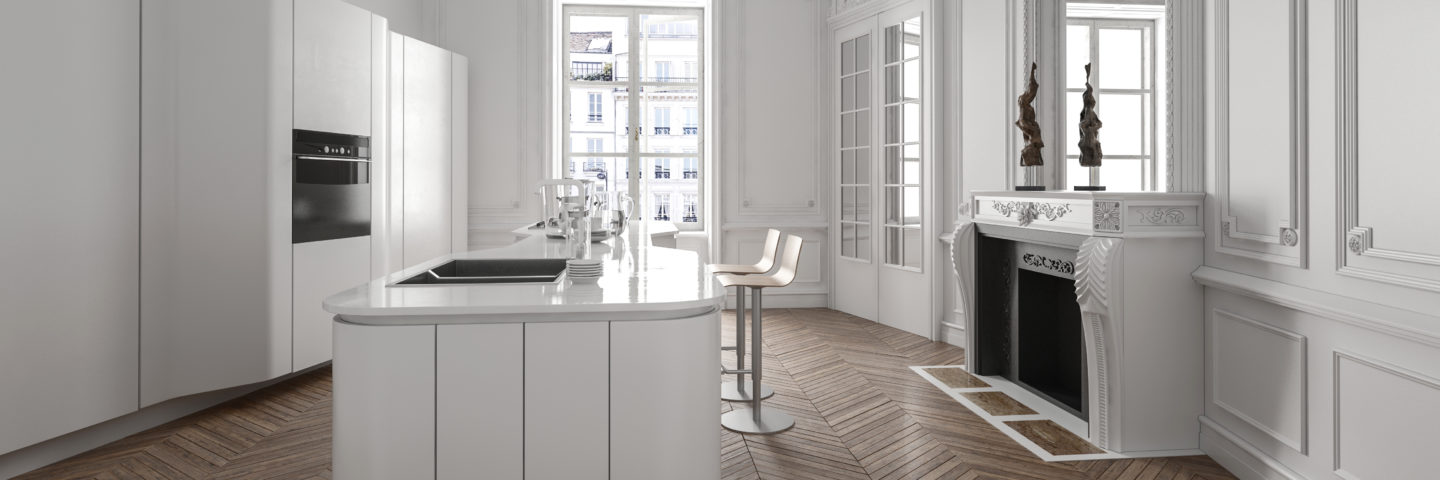 Wood Floor Patterns featured image of a herringbone kitchen