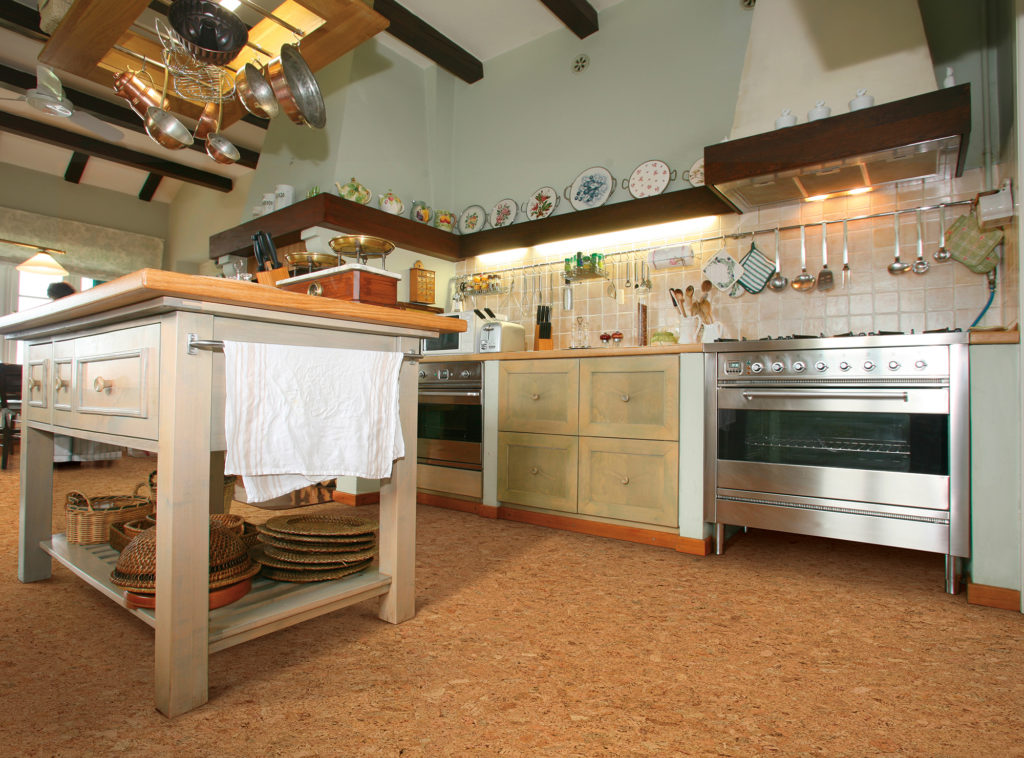 kitchen with cork surfaces