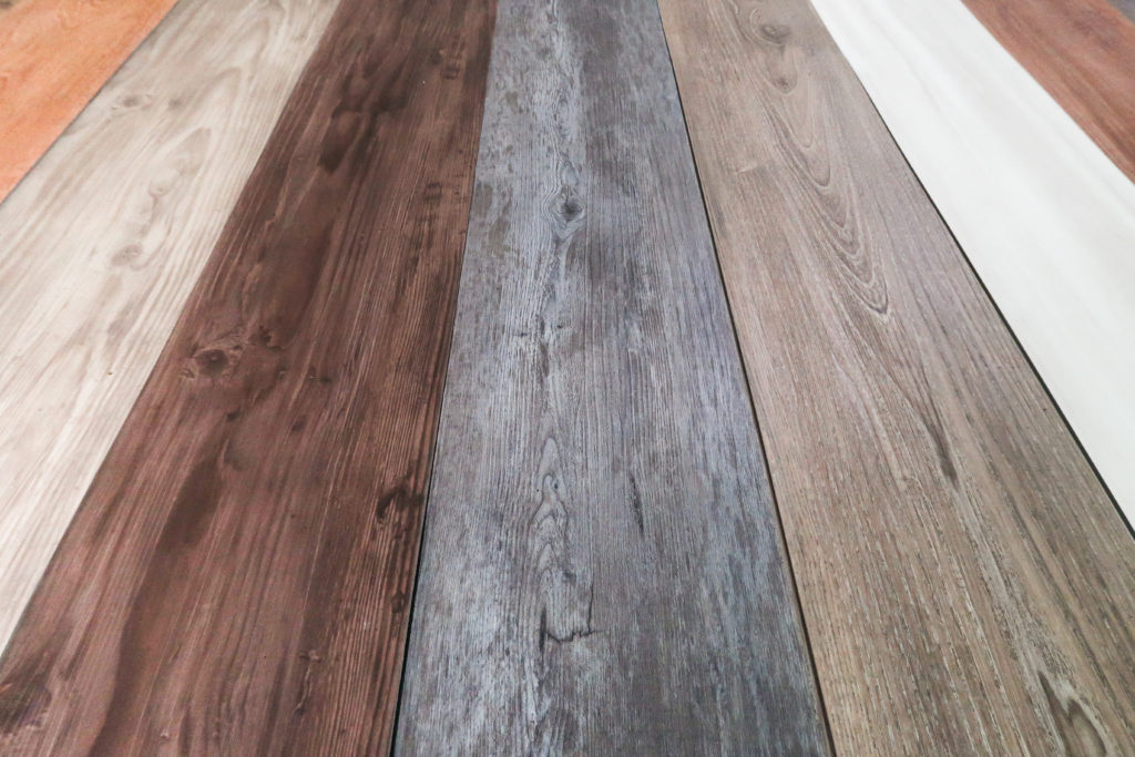 Lineup of different SmartCore Ultra and SmartCore Pro flooring planks