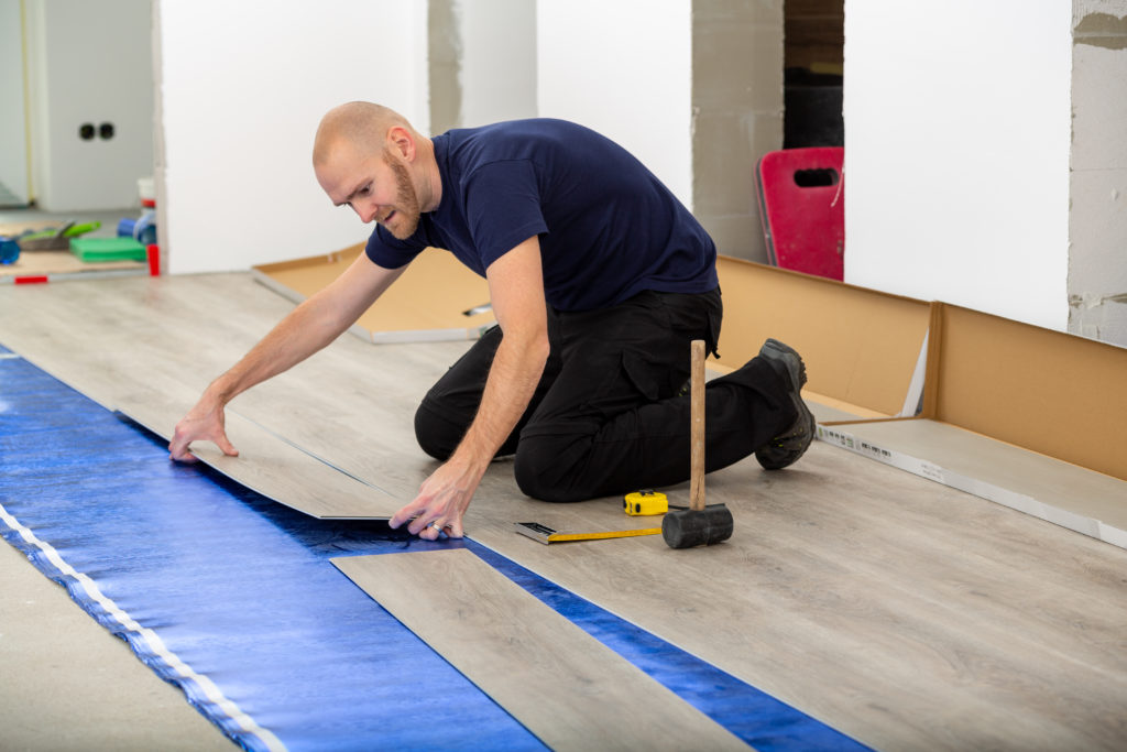 Installing click together vinyl flooring over a felt underlayment