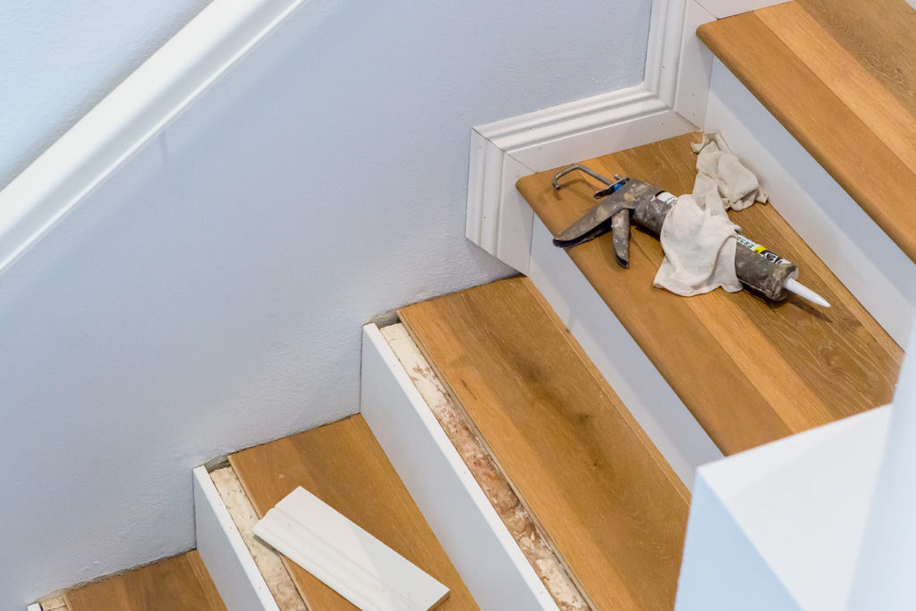 Vinyl Plank Flooring On Stairs Your, How To Cover Plywood Stairs With Hardwood
