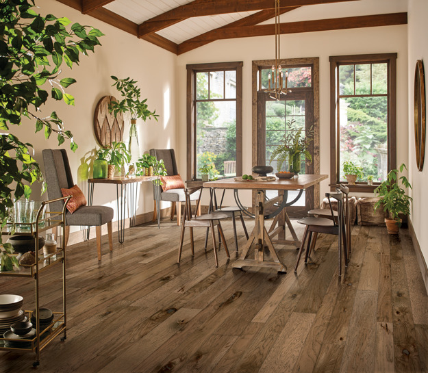 Natural engineered wood from Newton in a dining room