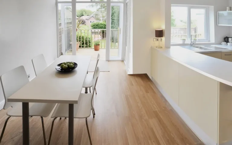 Tarkett laminate flooring featured image of a kitchen with laminate floors
